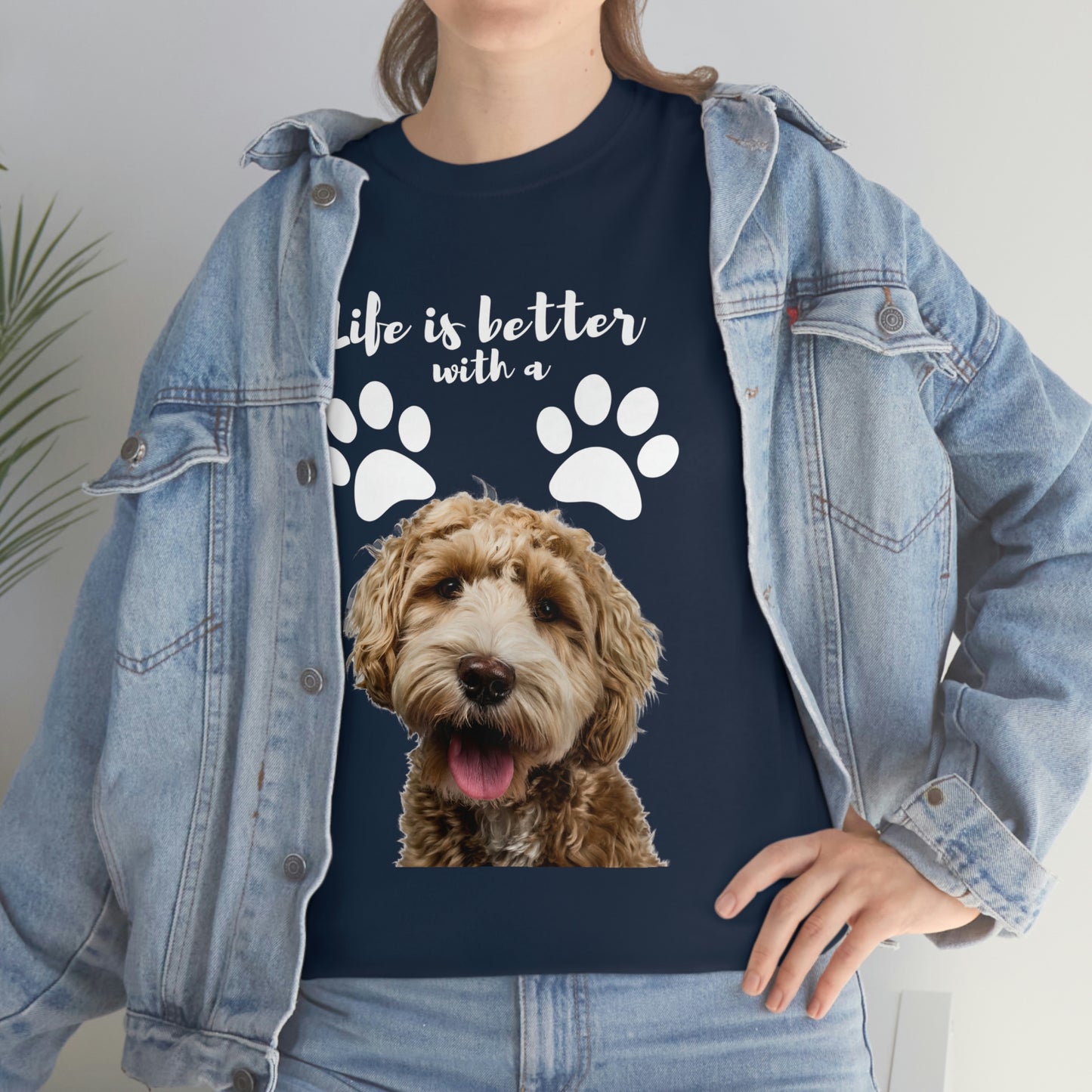 Life is better with a DOG Unisex Heavy Cotton Tee