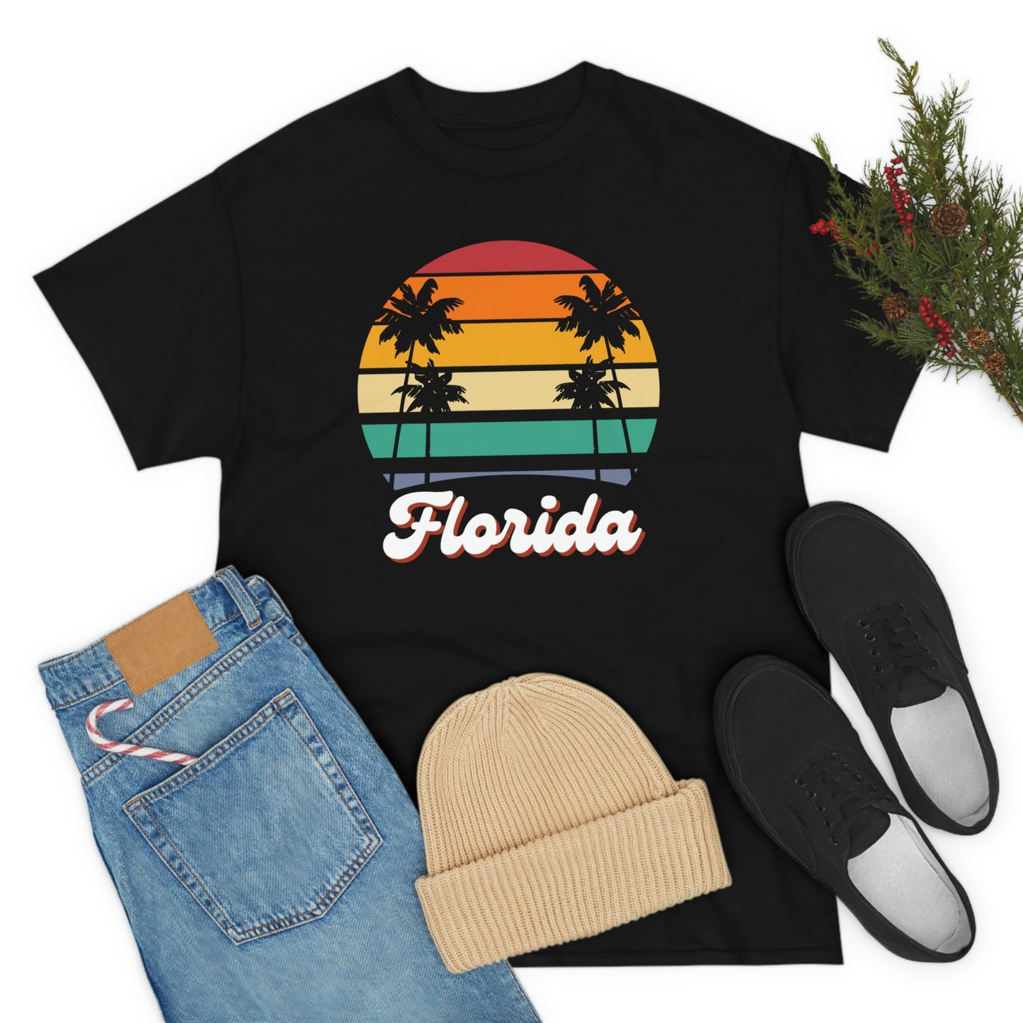 FLORIDA RETRO BEACH Unisex Heavy Cotton Tee