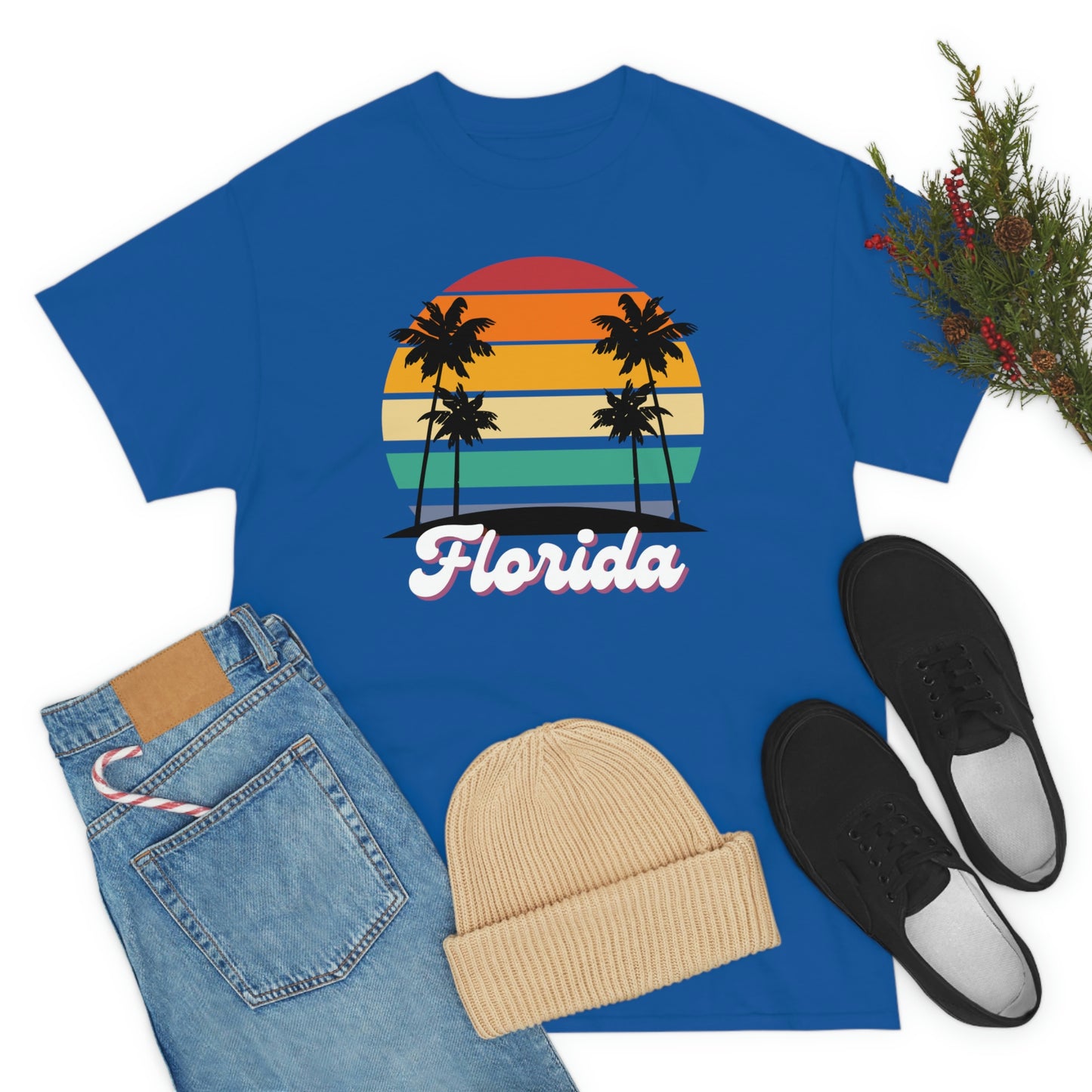 FLORIDA RETRO BEACH Unisex Heavy Cotton Tee