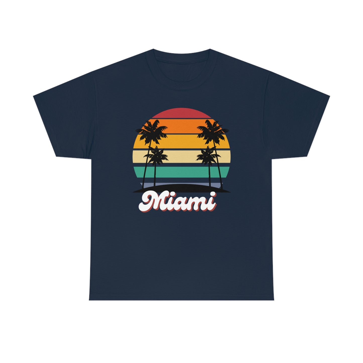 Retro Miami Beach Unisex Heavy Cotton Tee