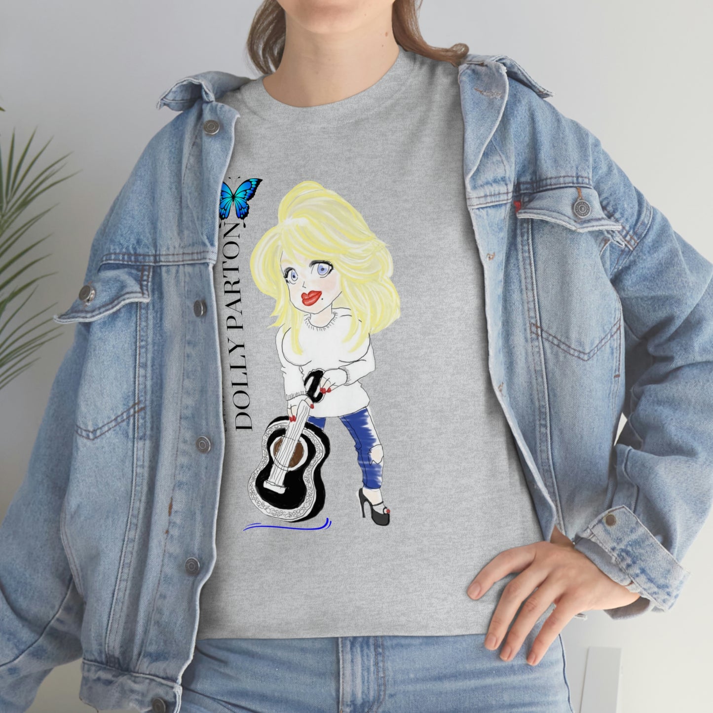 Artist Rendering of Dolly Parton   Unisex Heavy Cotton Tee