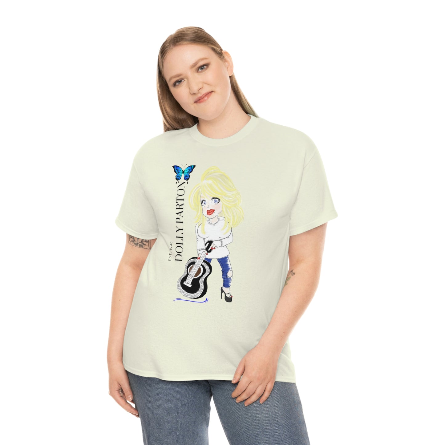 Artist Rendering of Dolly Parton   Unisex Heavy Cotton Tee