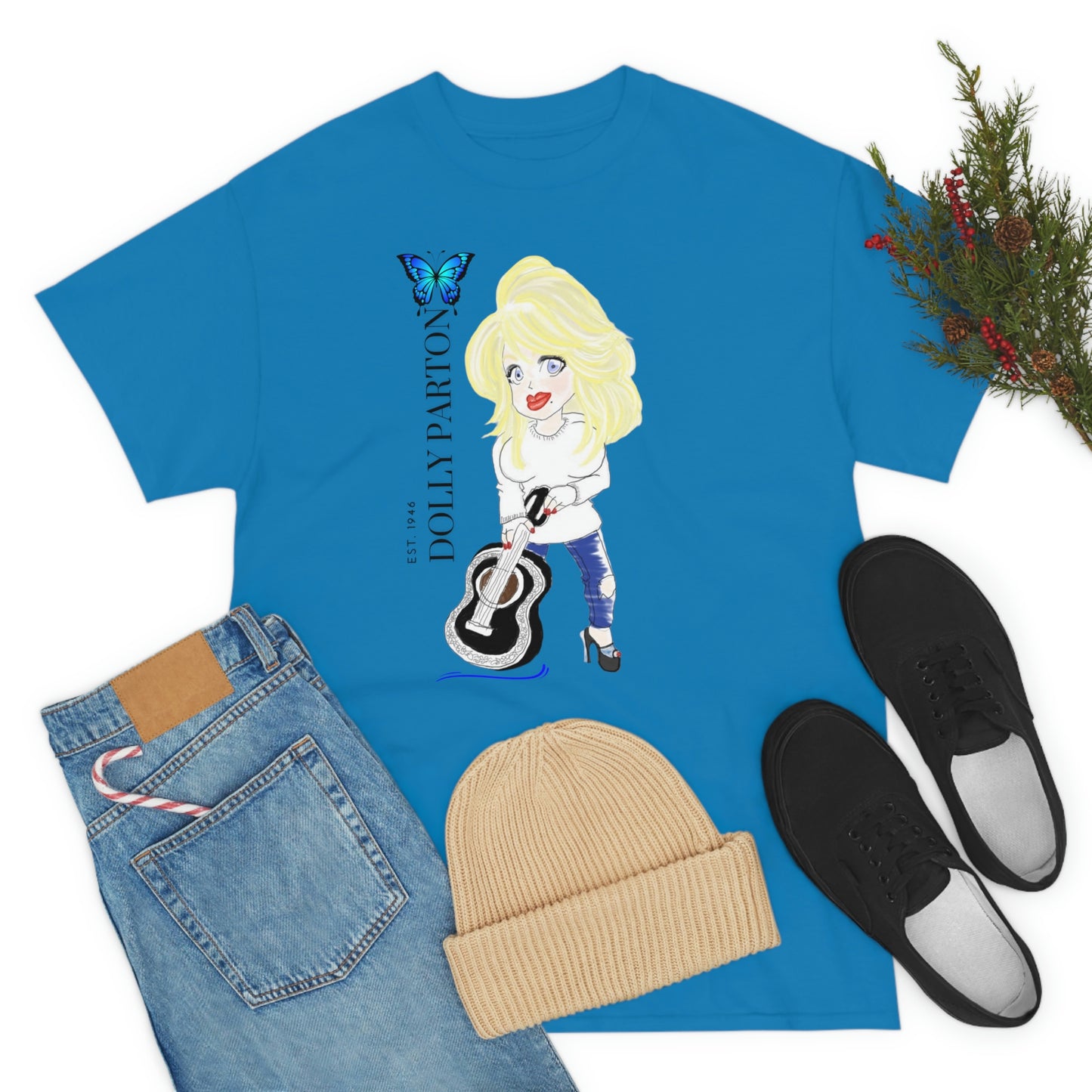 Artist Rendering of Dolly Parton   Unisex Heavy Cotton Tee