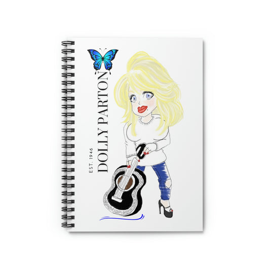 Artist Rendering of Dolly Parton  Spiral Notebook - Ruled Line