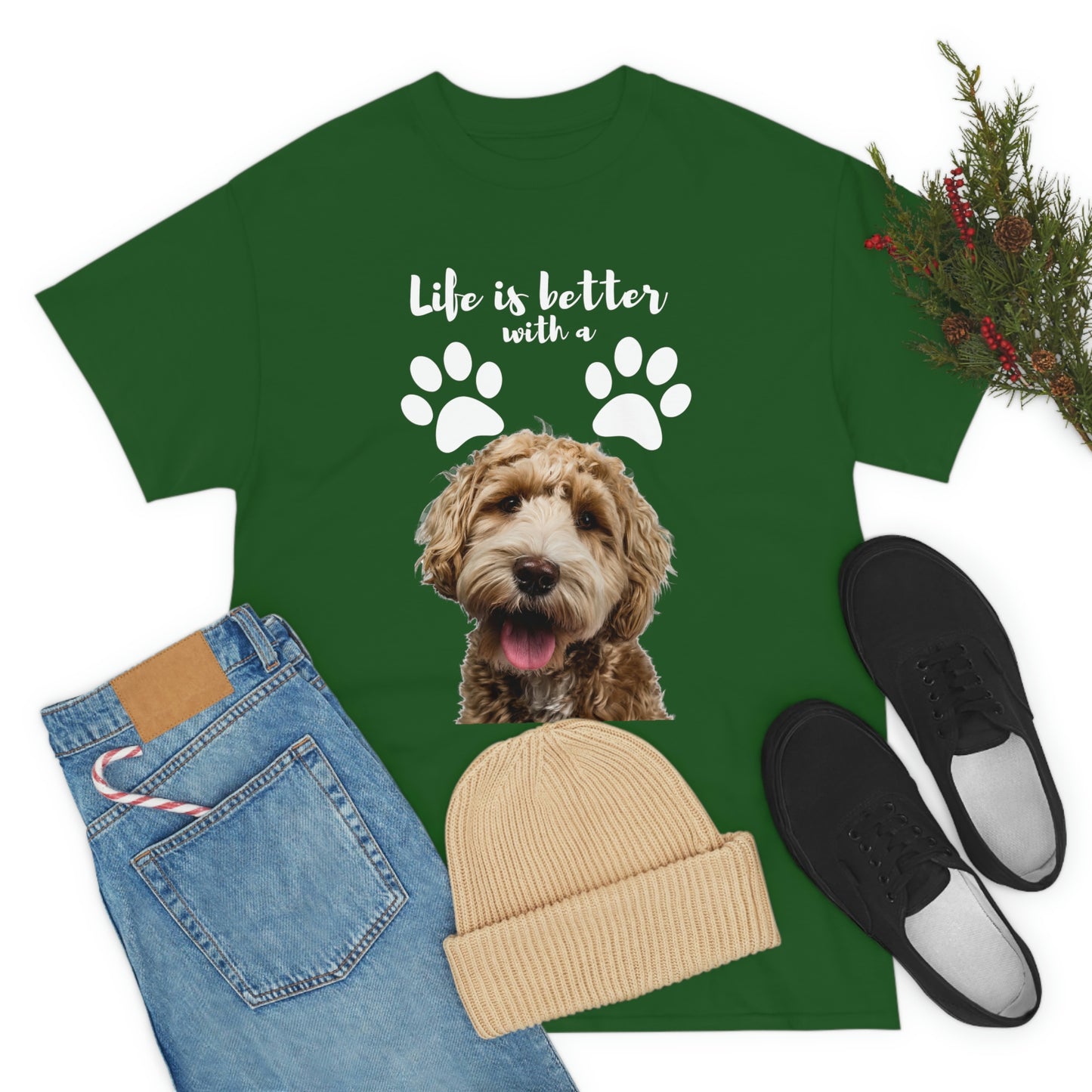 Life is better with a DOG Unisex Heavy Cotton Tee