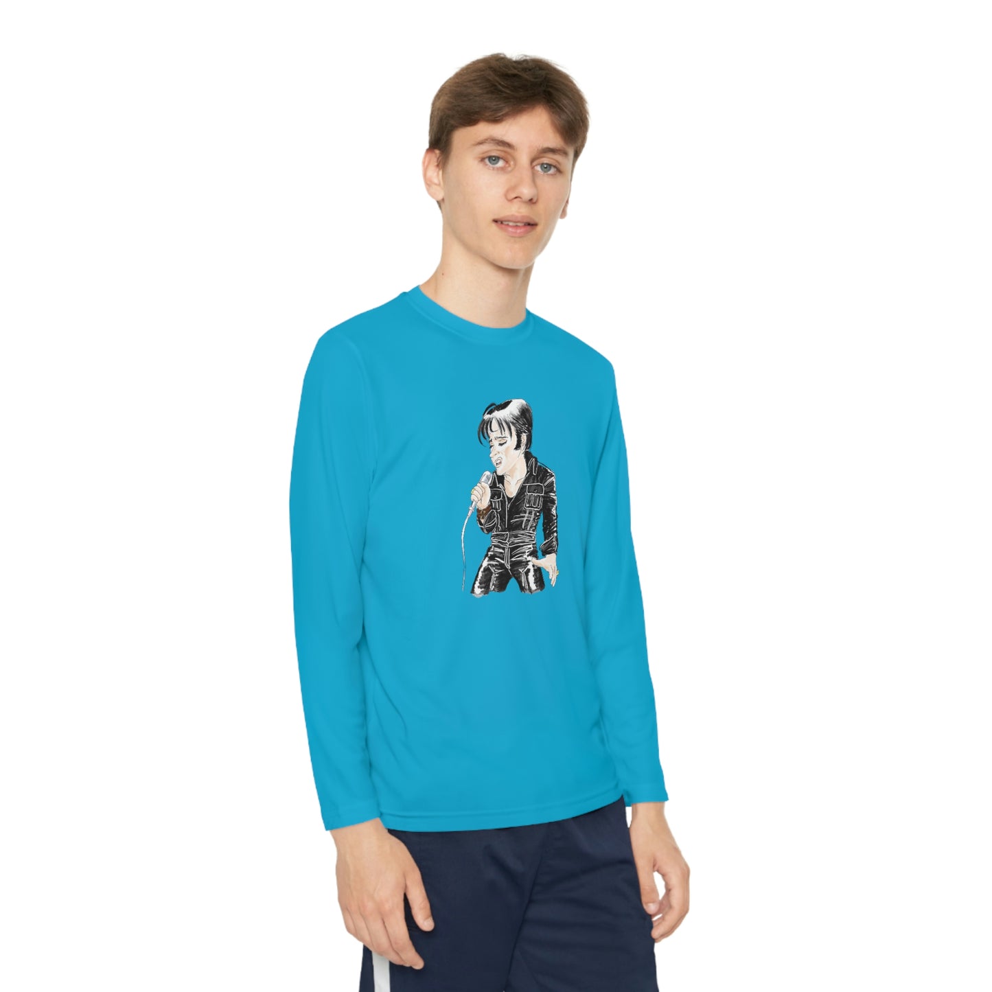 Artist Rendering of ELVIS ~ Youth Long Sleeve Competitor Tee