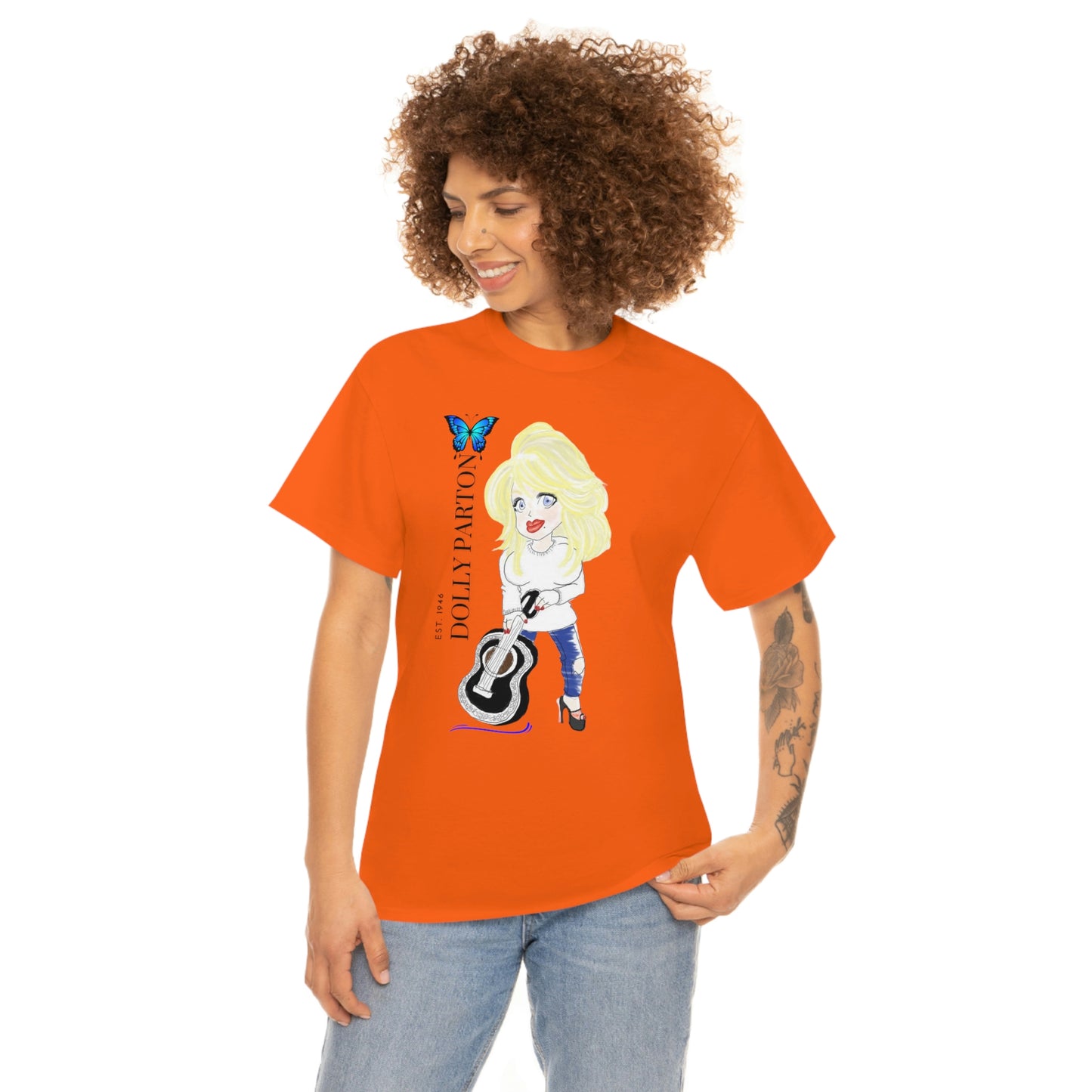 Artist Rendering of Dolly Parton   Unisex Heavy Cotton Tee