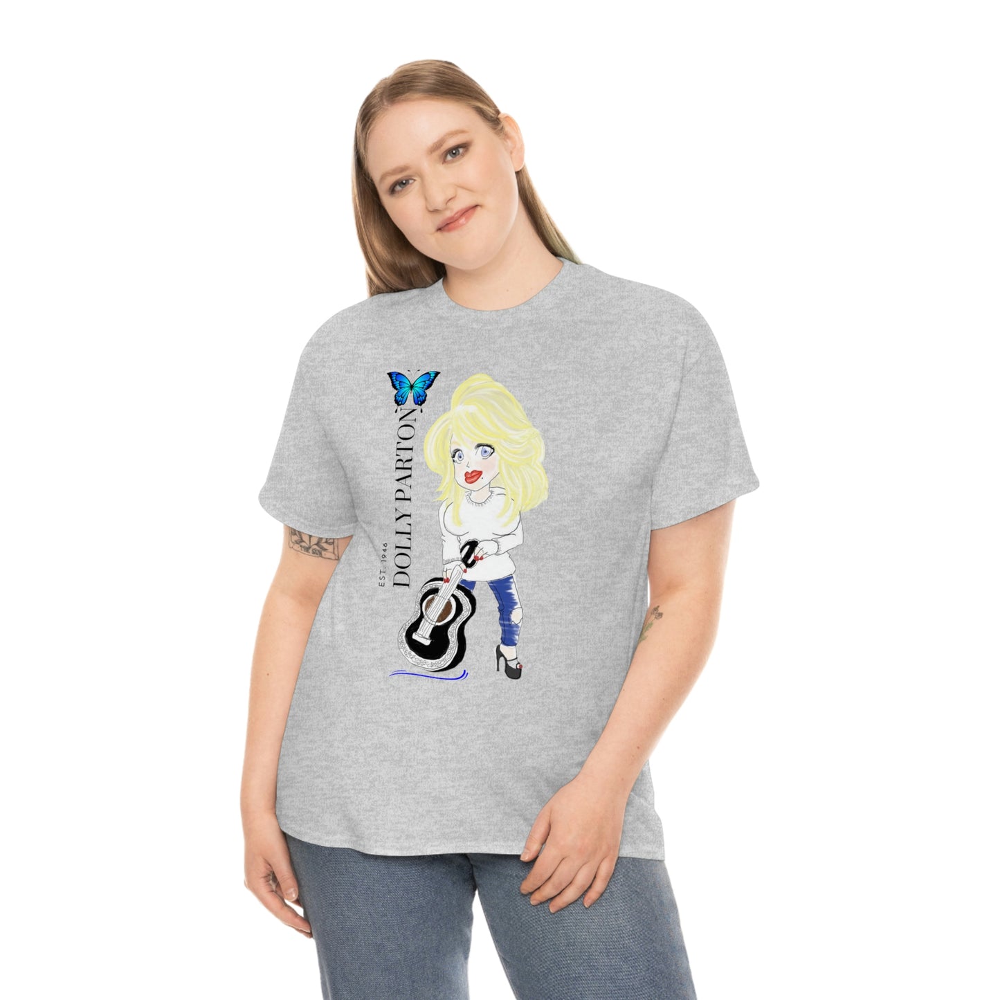 Artist Rendering of Dolly Parton   Unisex Heavy Cotton Tee