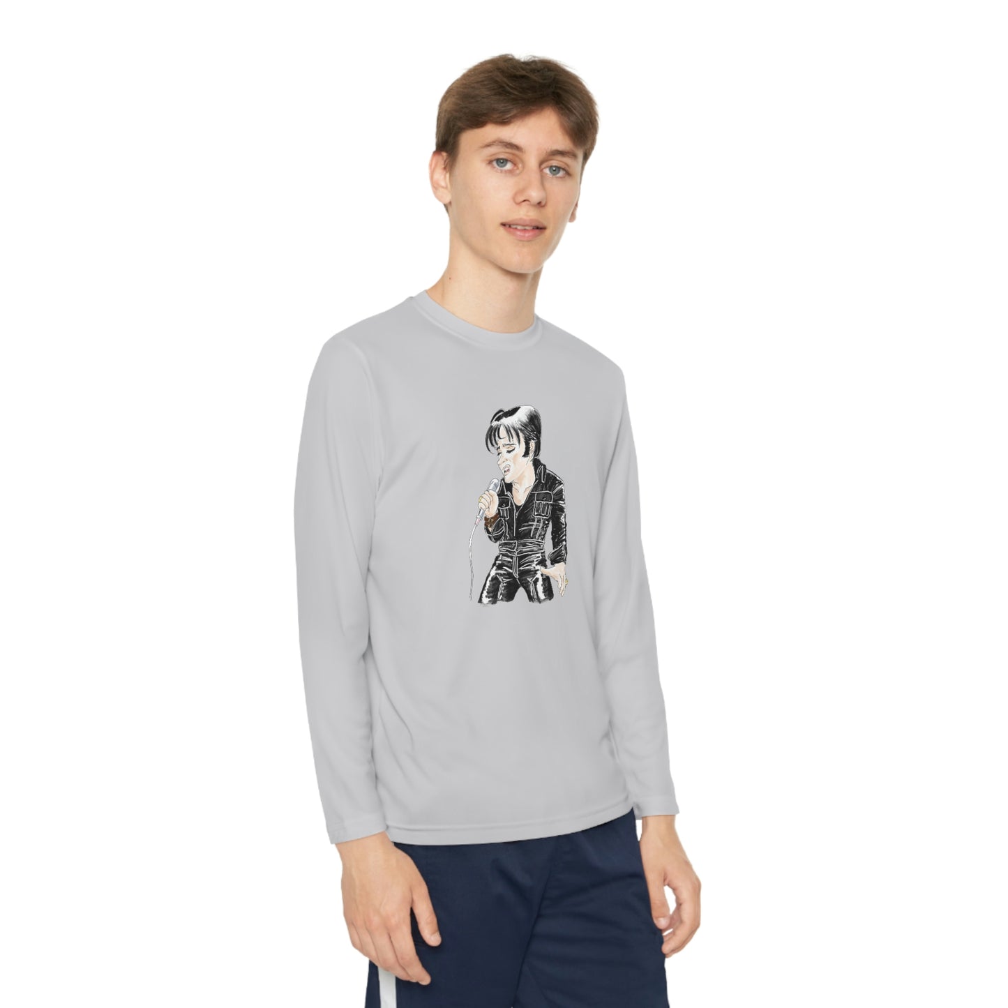 Artist Rendering of ELVIS ~ Youth Long Sleeve Competitor Tee