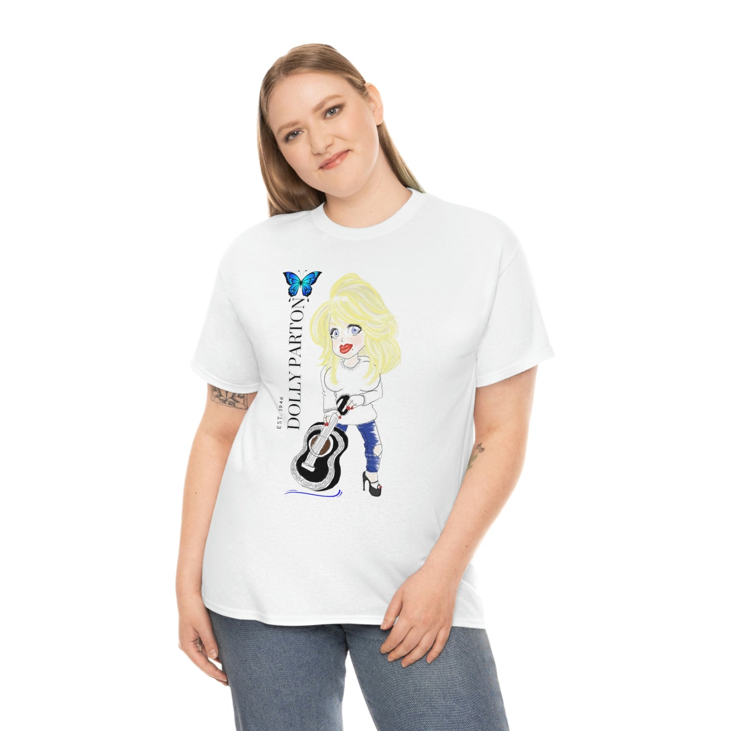 Artist Rendering of Dolly Parton   Unisex Heavy Cotton Tee