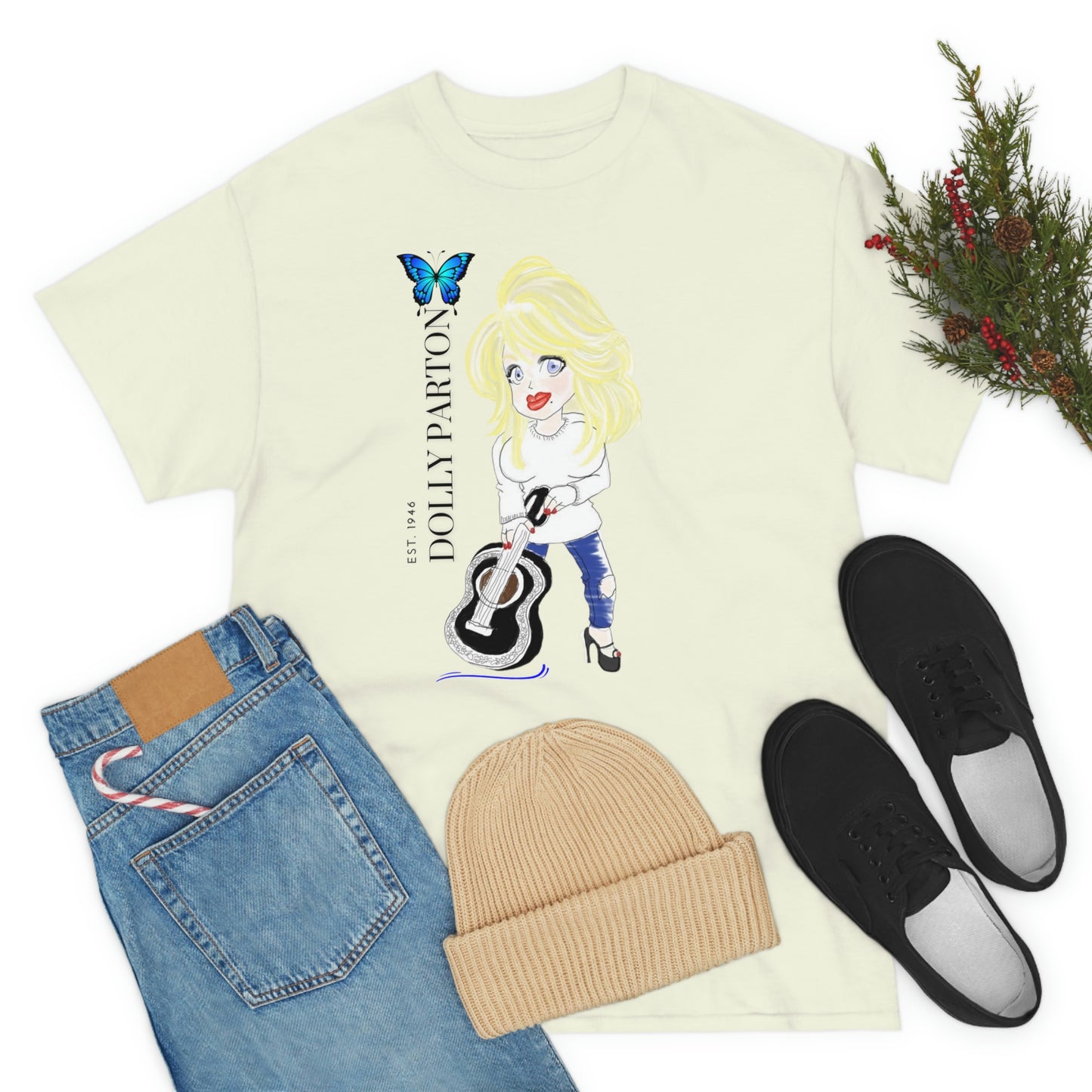 Artist Rendering of Dolly Parton   Unisex Heavy Cotton Tee