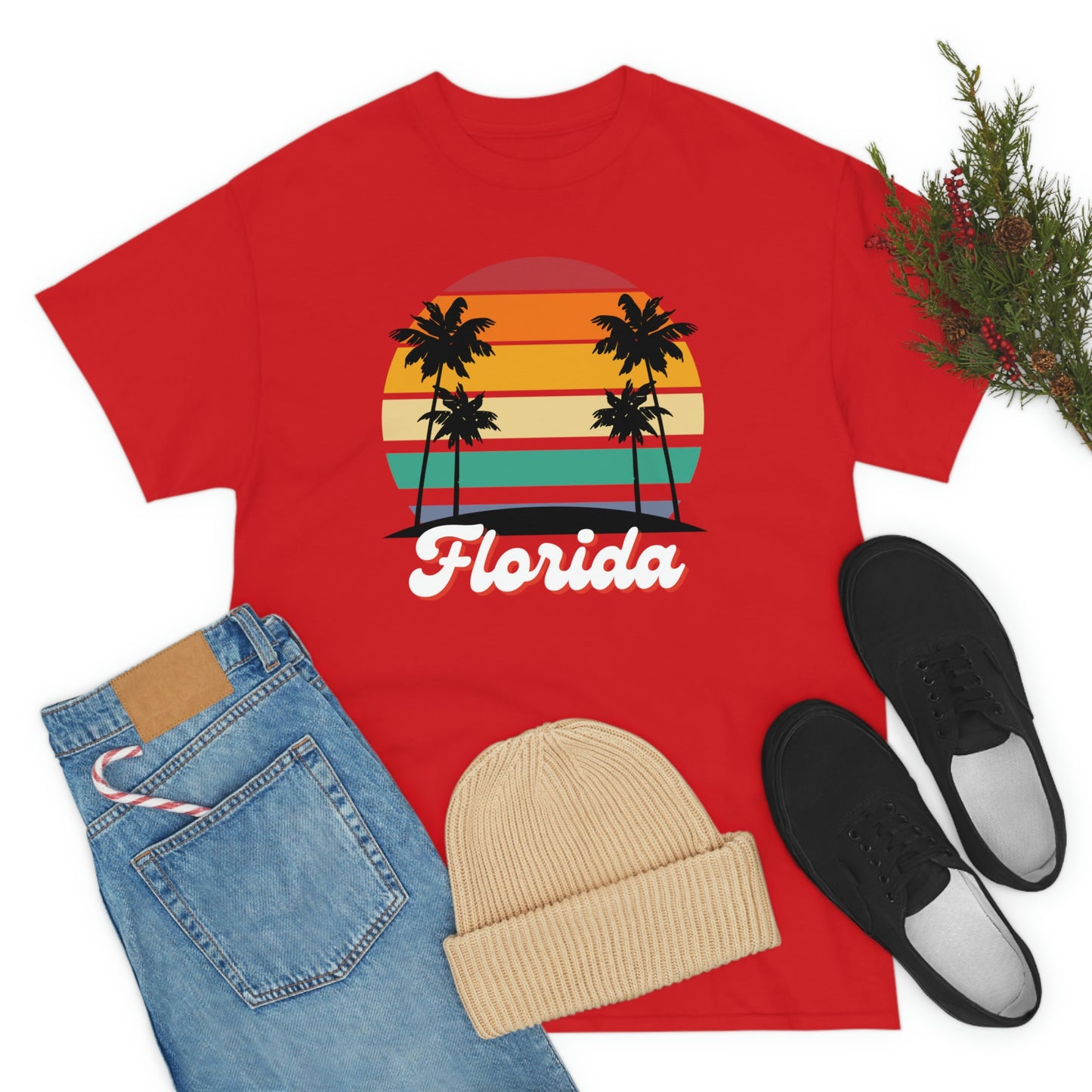 FLORIDA RETRO BEACH Unisex Heavy Cotton Tee