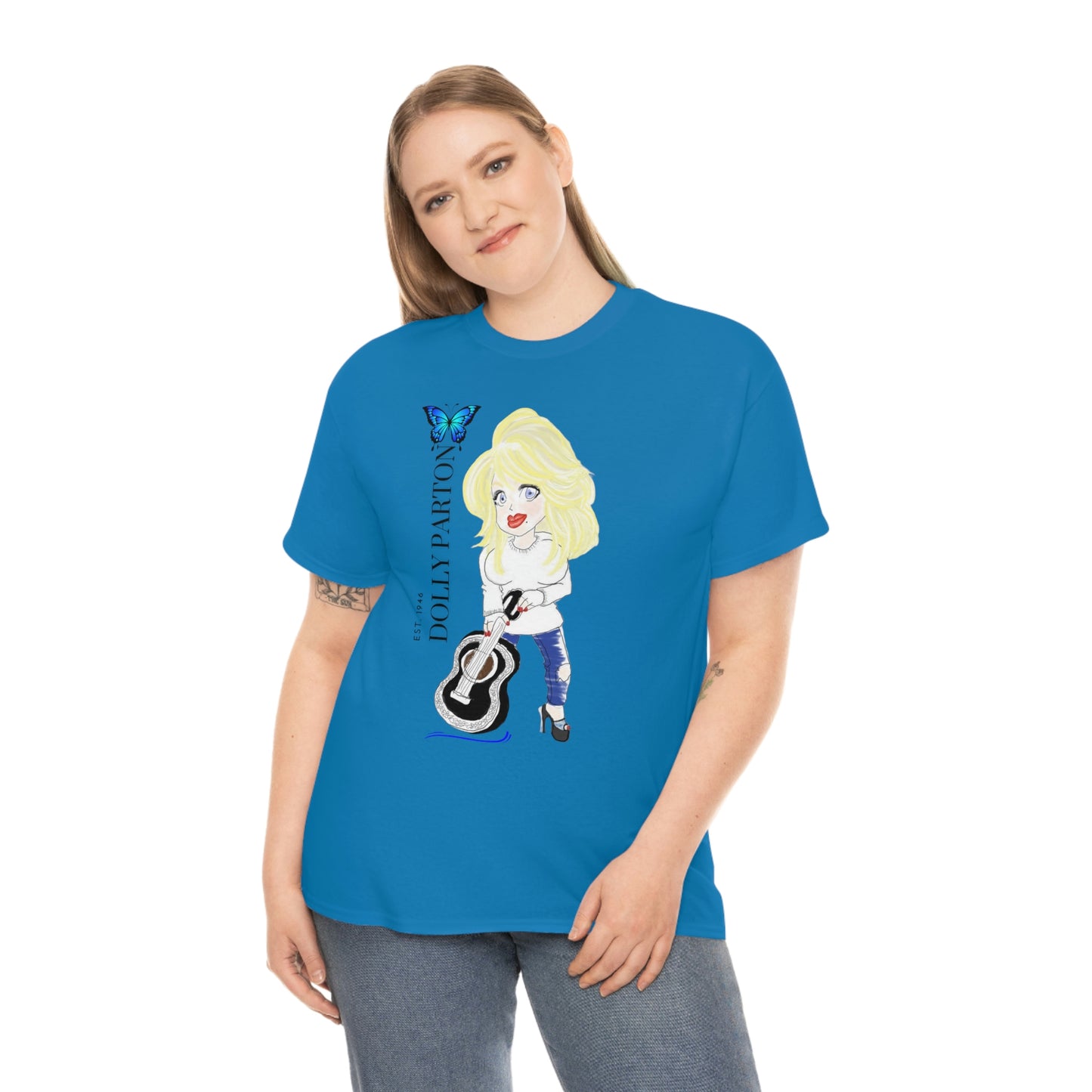 Artist Rendering of Dolly Parton   Unisex Heavy Cotton Tee