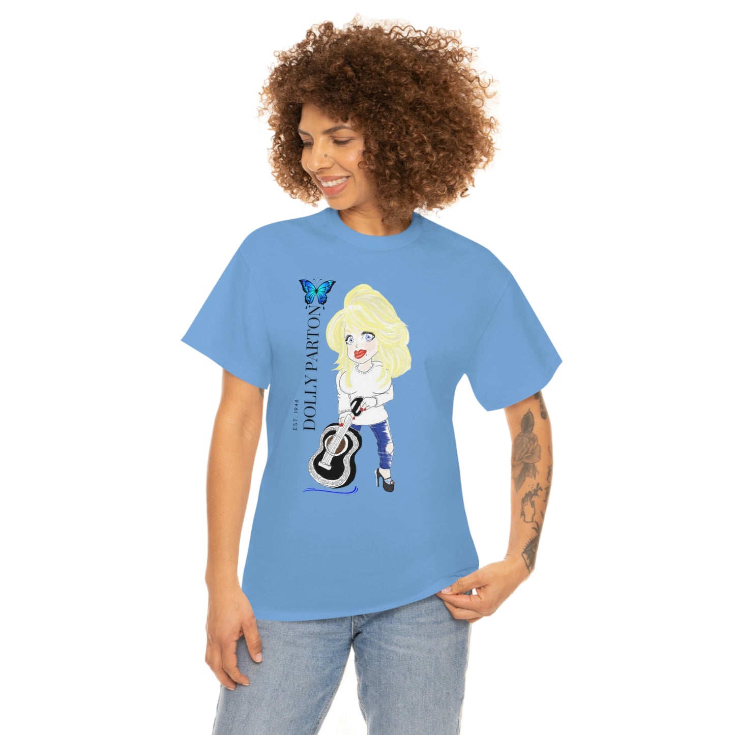 Artist Rendering of Dolly Parton   Unisex Heavy Cotton Tee