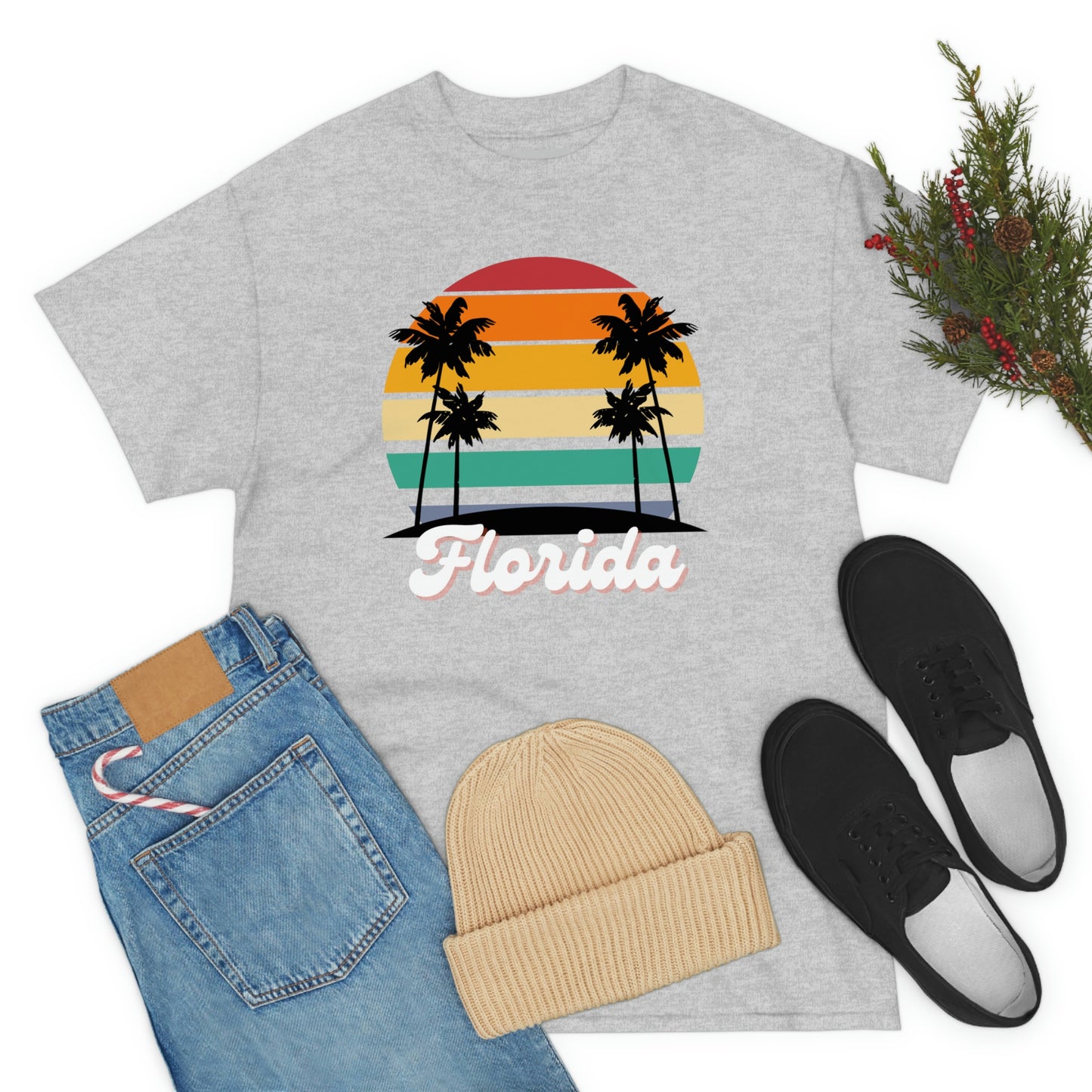 FLORIDA RETRO BEACH Unisex Heavy Cotton Tee