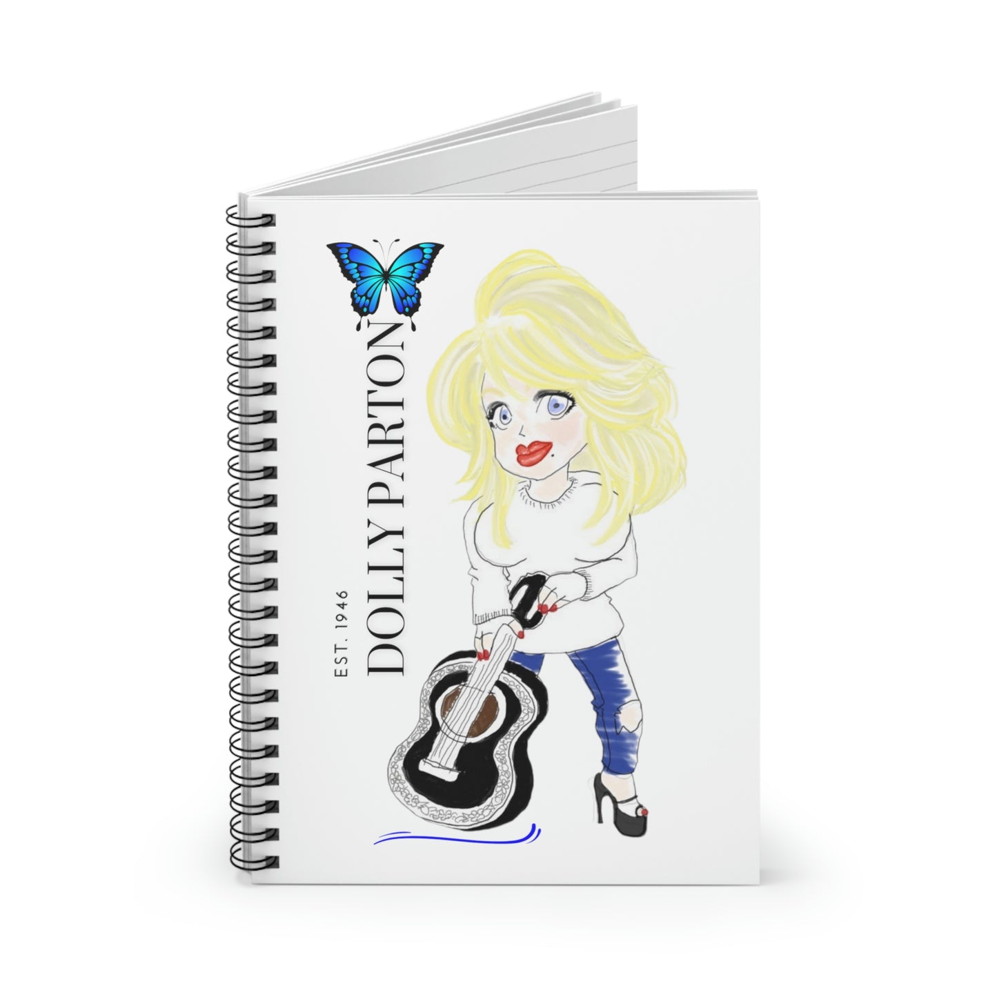 Artist Rendering of Dolly Parton  Spiral Notebook - Ruled Line