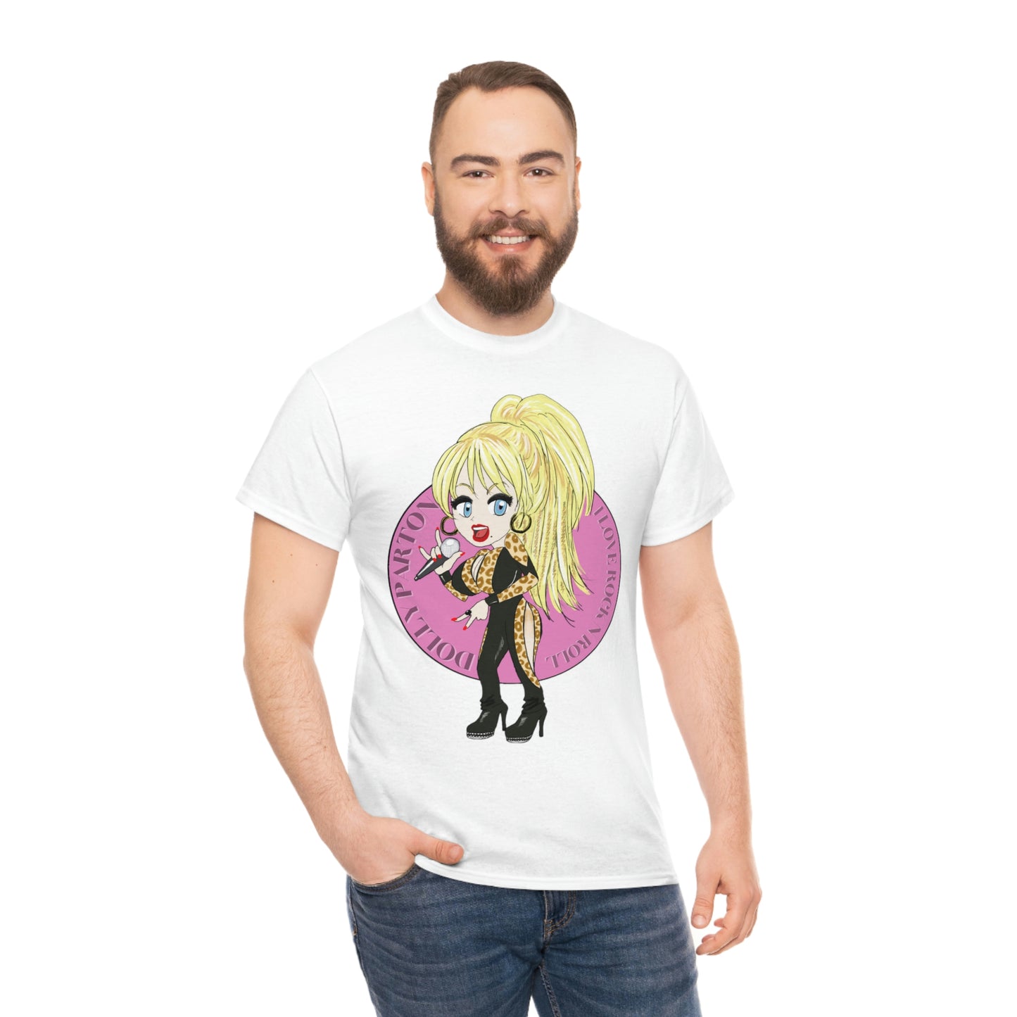 Dolly Parton ~I LOVE ROCK N ROLL Inspired Artwork ~Unisex Heavy Cotton Tee