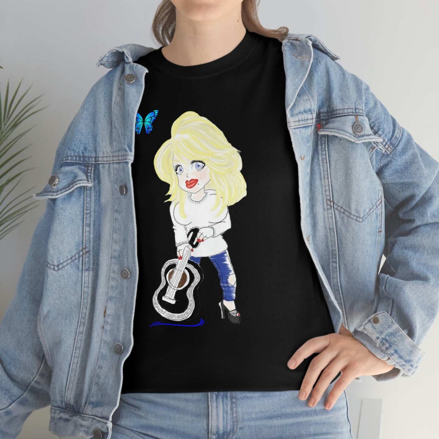 Artist Rendering of Dolly Parton   Unisex Heavy Cotton Tee