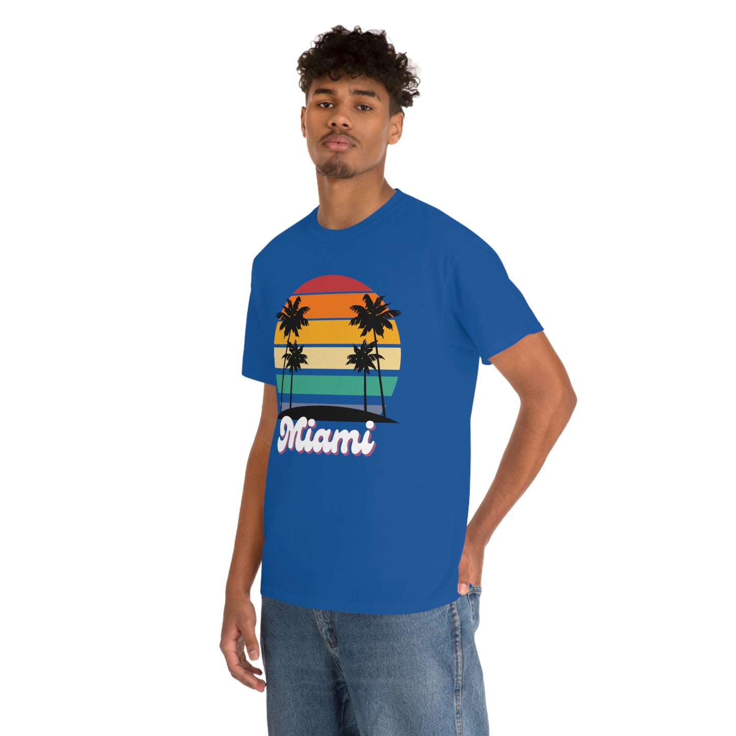 Retro Miami Beach Unisex Heavy Cotton Tee