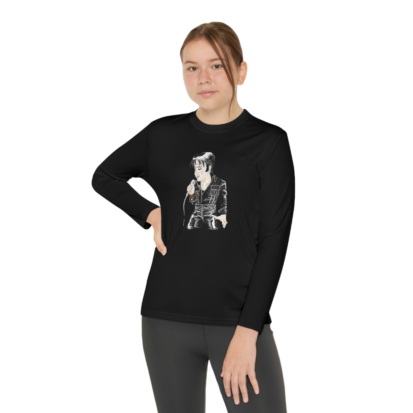 Artist Rendering of ELVIS ~ Youth Long Sleeve Competitor Tee