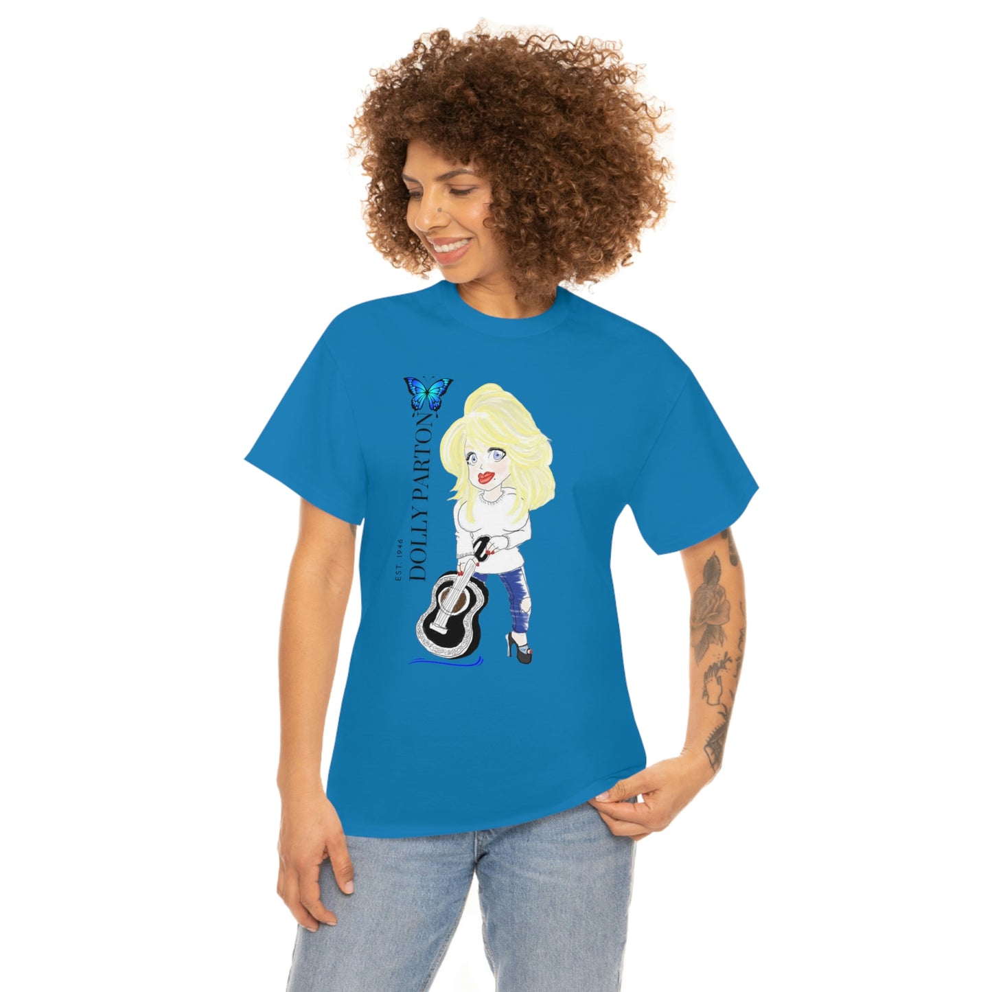 Artist Rendering of Dolly Parton   Unisex Heavy Cotton Tee