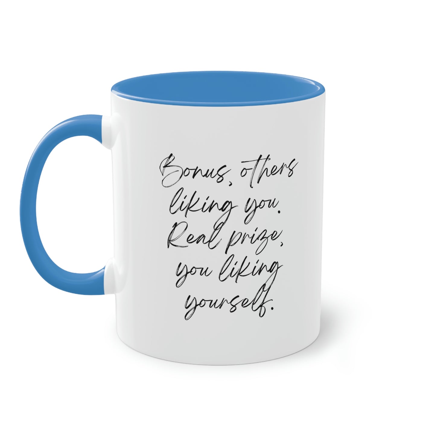 You Liking Yourself  Two-Tone Coffee Mug, 11oz
