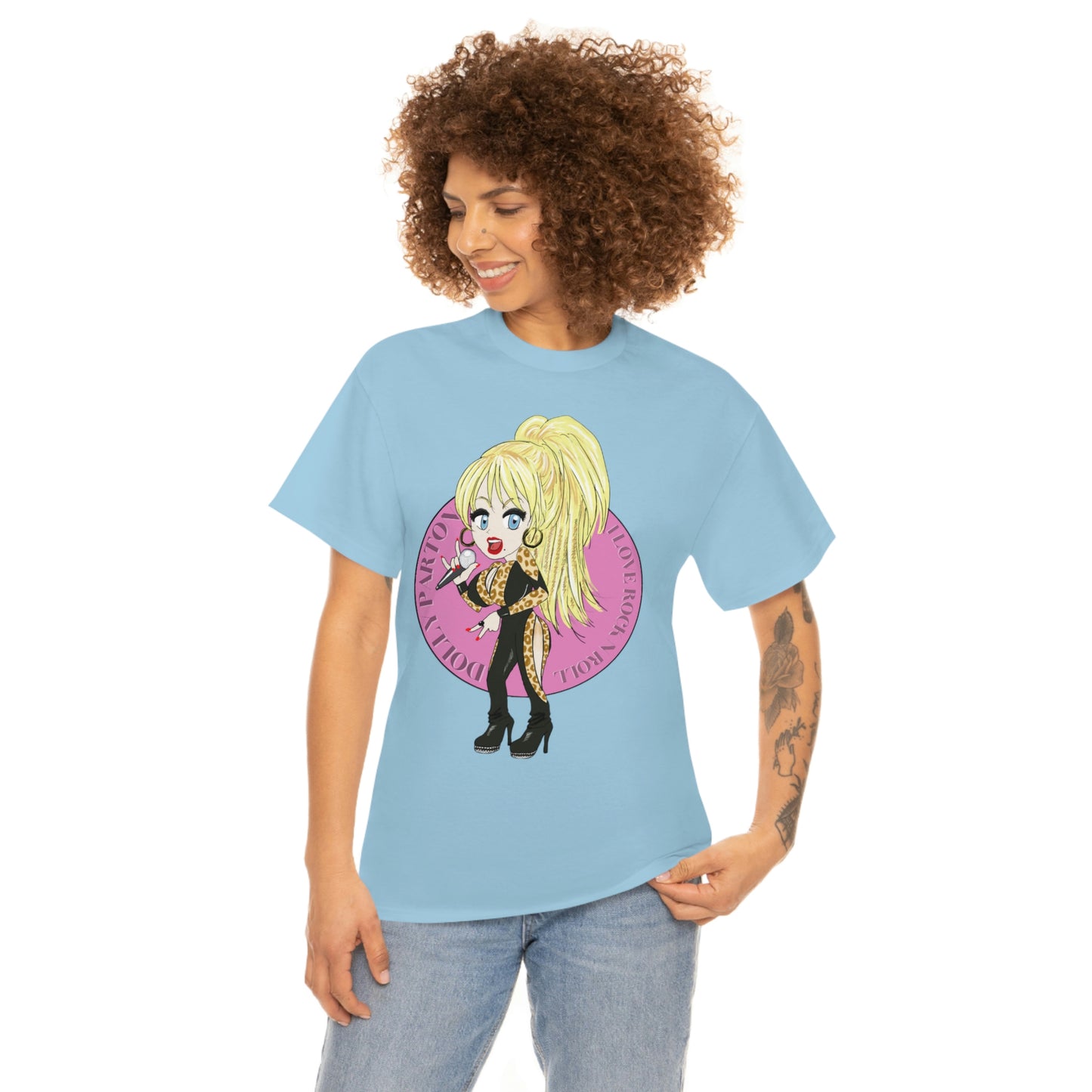 Dolly Parton ~I LOVE ROCK N ROLL Inspired Artwork ~Unisex Heavy Cotton Tee