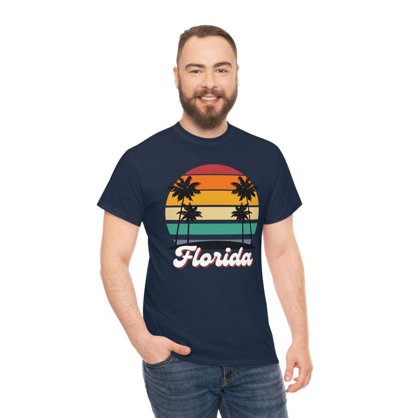 FLORIDA RETRO BEACH Unisex Heavy Cotton Tee