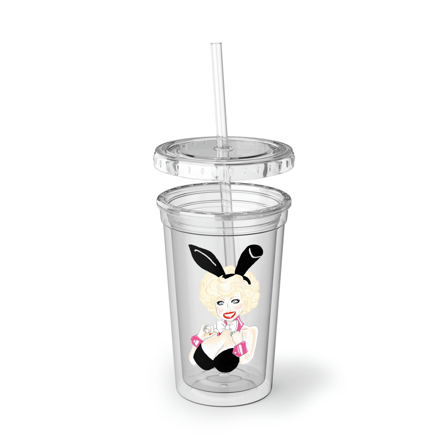 Artist rendering of Dolly Parton 70's Bunny- 16 oz. Suave Acrylic Cup