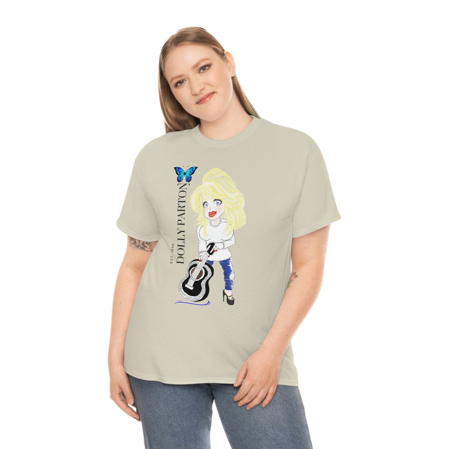 Artist Rendering of Dolly Parton   Unisex Heavy Cotton Tee