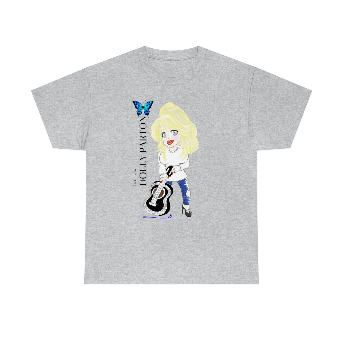 Artist Rendering of Dolly Parton   Unisex Heavy Cotton Tee