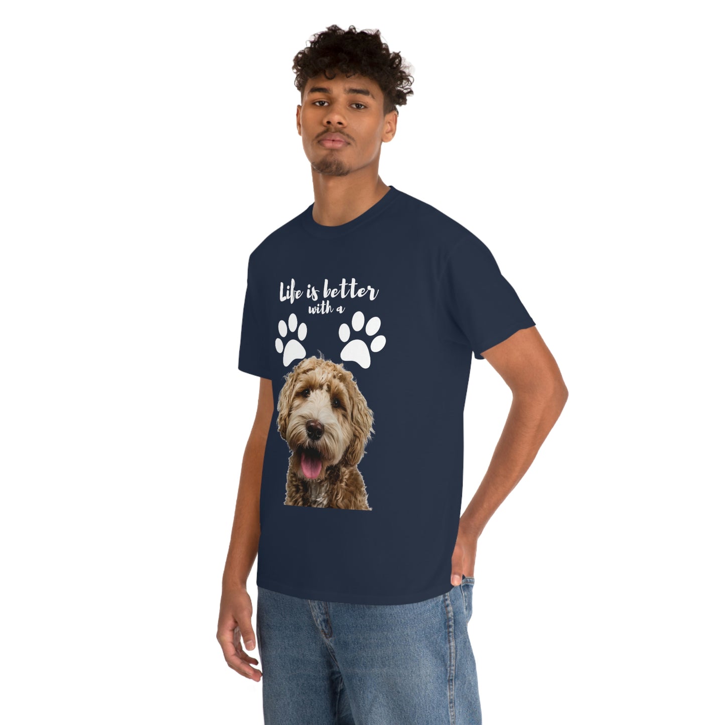 Life is better with a DOG Unisex Heavy Cotton Tee