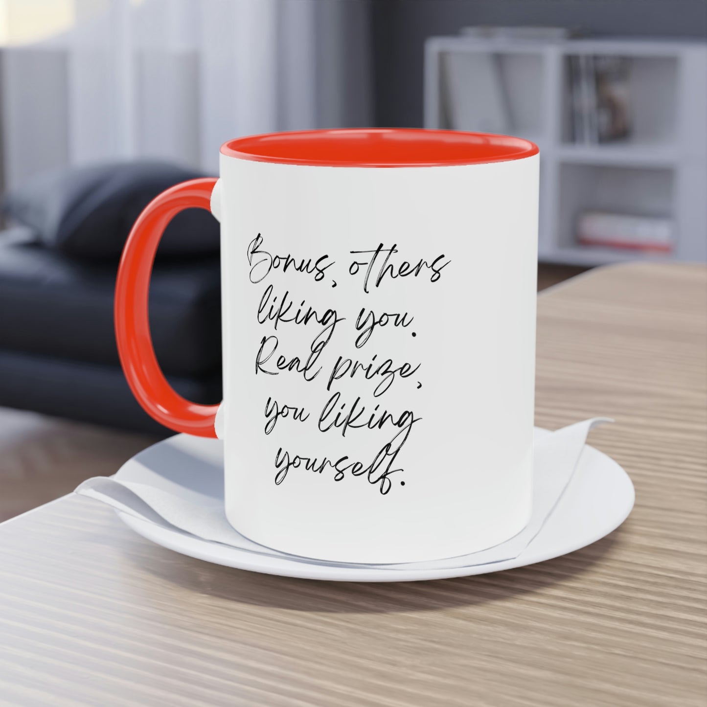 You Liking Yourself  Two-Tone Coffee Mug, 11oz