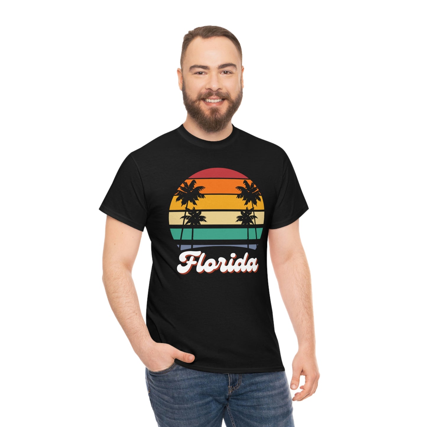 FLORIDA RETRO BEACH Unisex Heavy Cotton Tee