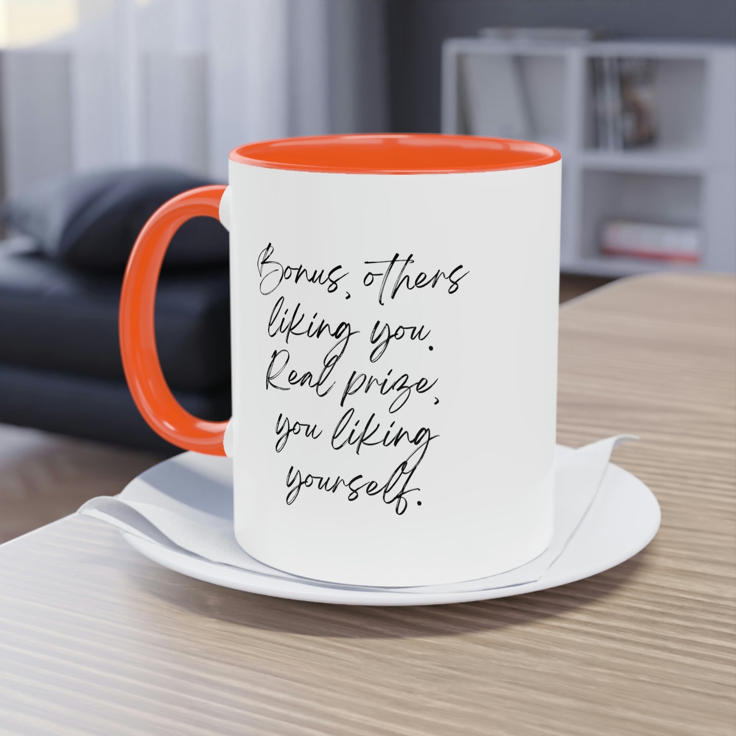 You Liking Yourself  Two-Tone Coffee Mug, 11oz