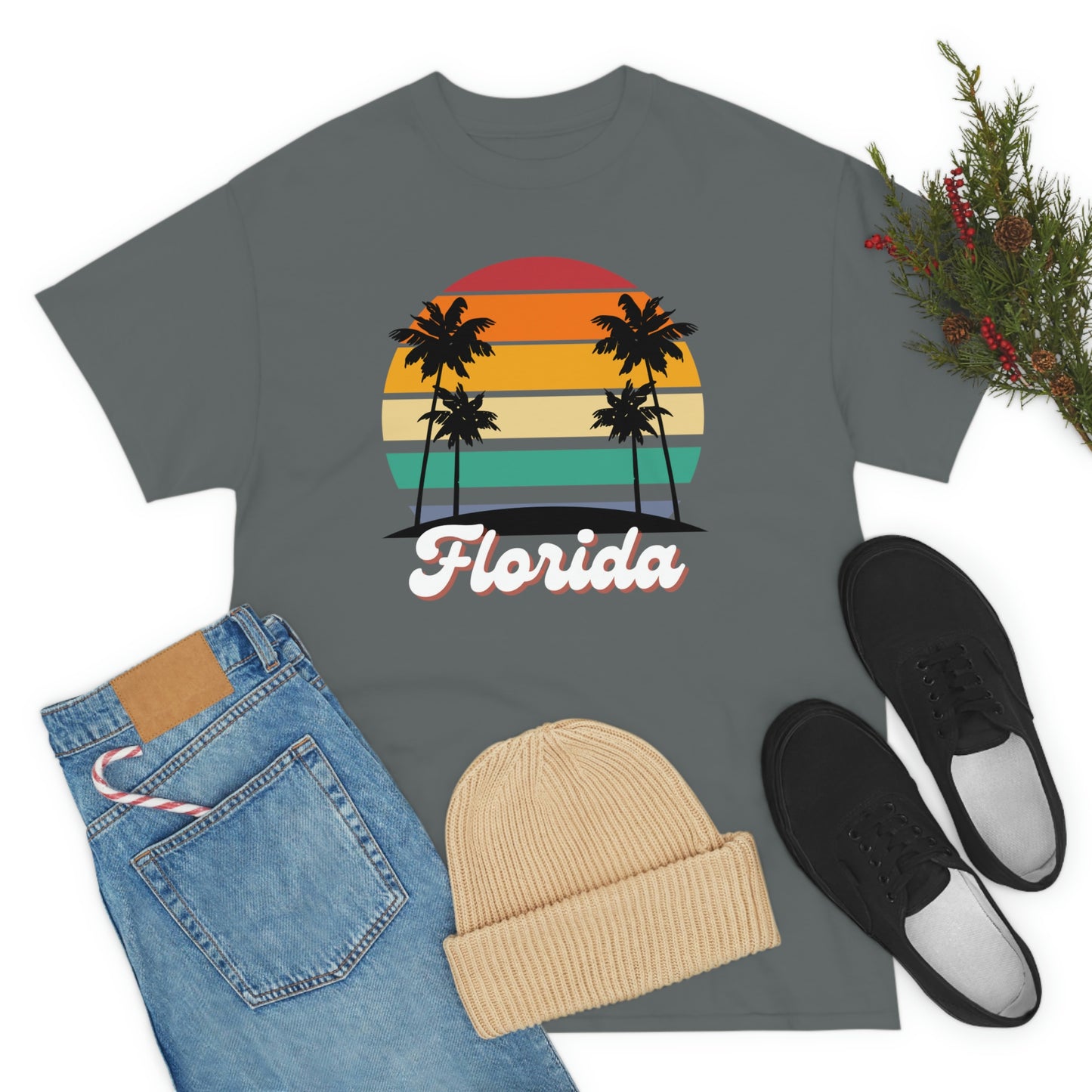 FLORIDA RETRO BEACH Unisex Heavy Cotton Tee