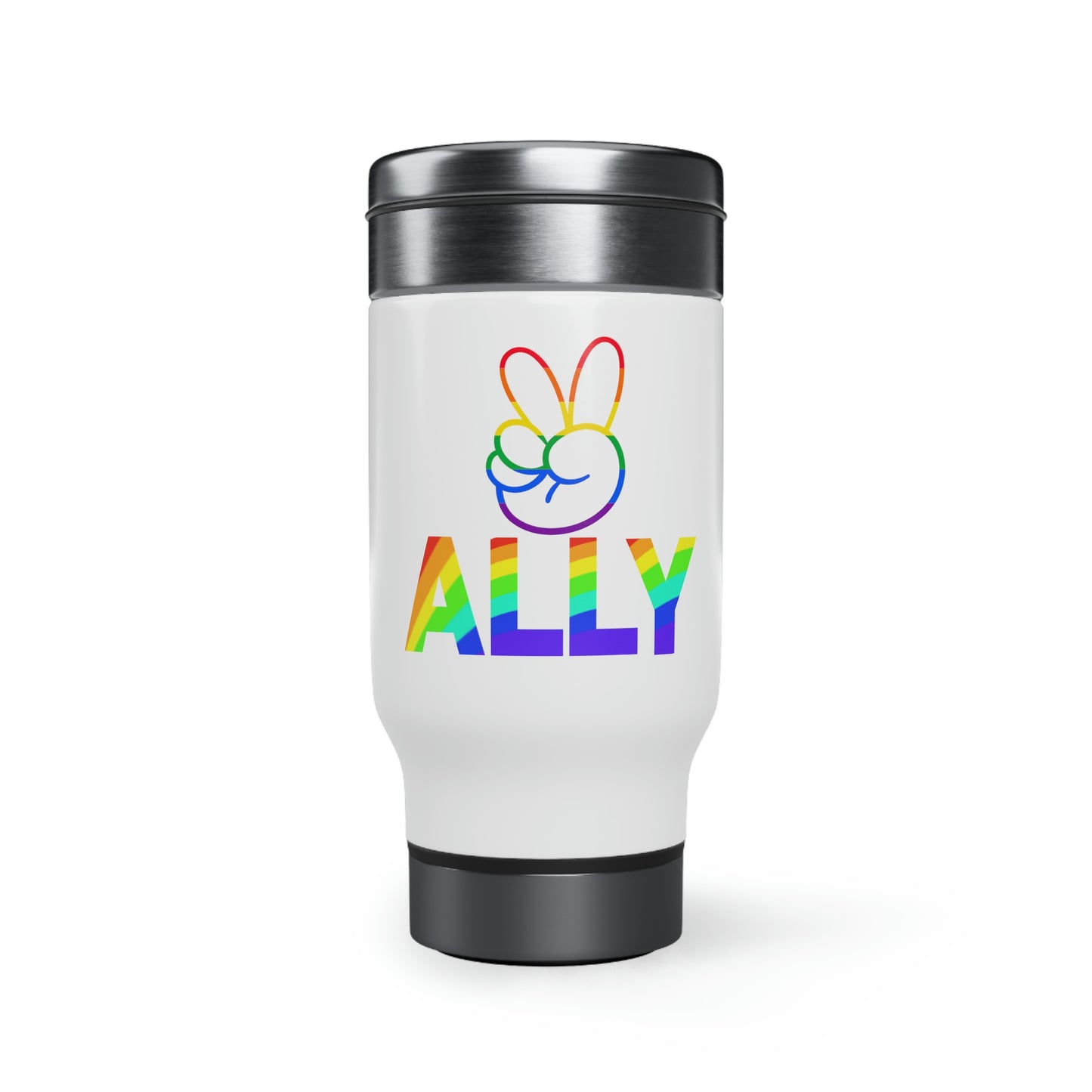 PRIDE ALLY Stainless Steel Travel Mug with Handle, 14oz