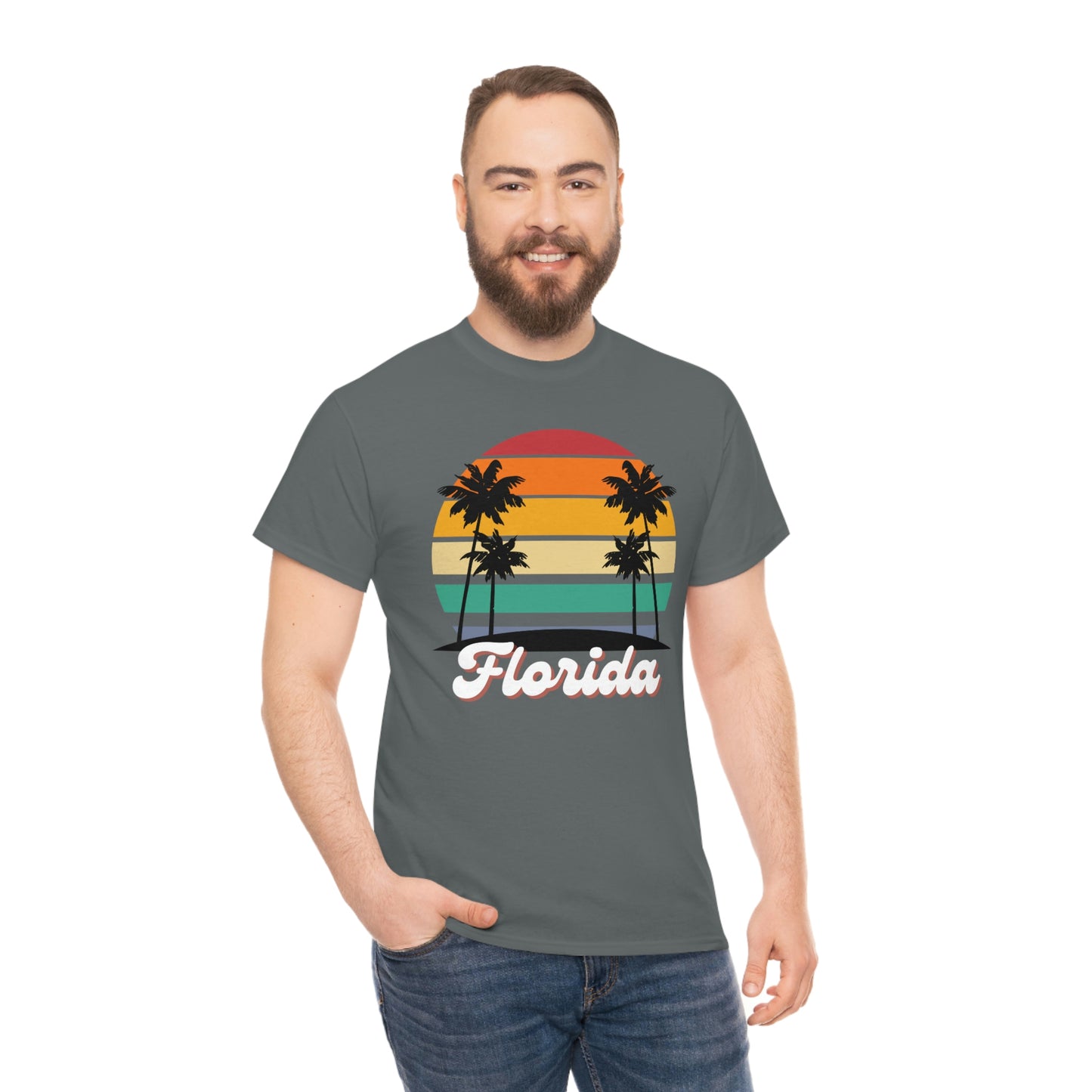 FLORIDA RETRO BEACH Unisex Heavy Cotton Tee