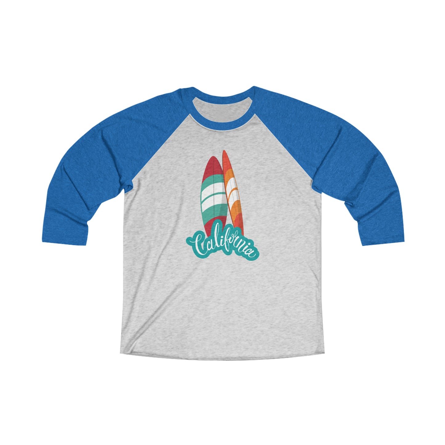 CALIFORNIA SURFING Unisex Tri-Blend 3\4 Raglan Tee