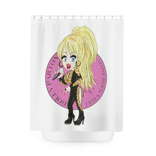 Dolly Parton "I LOVE ROCK N ROLL" artist inspired  Shower Curtain