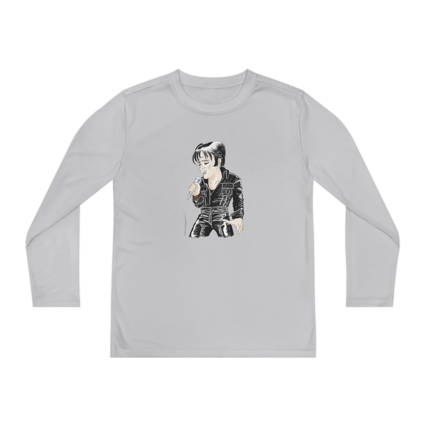 Artist Rendering of ELVIS ~ Youth Long Sleeve Competitor Tee