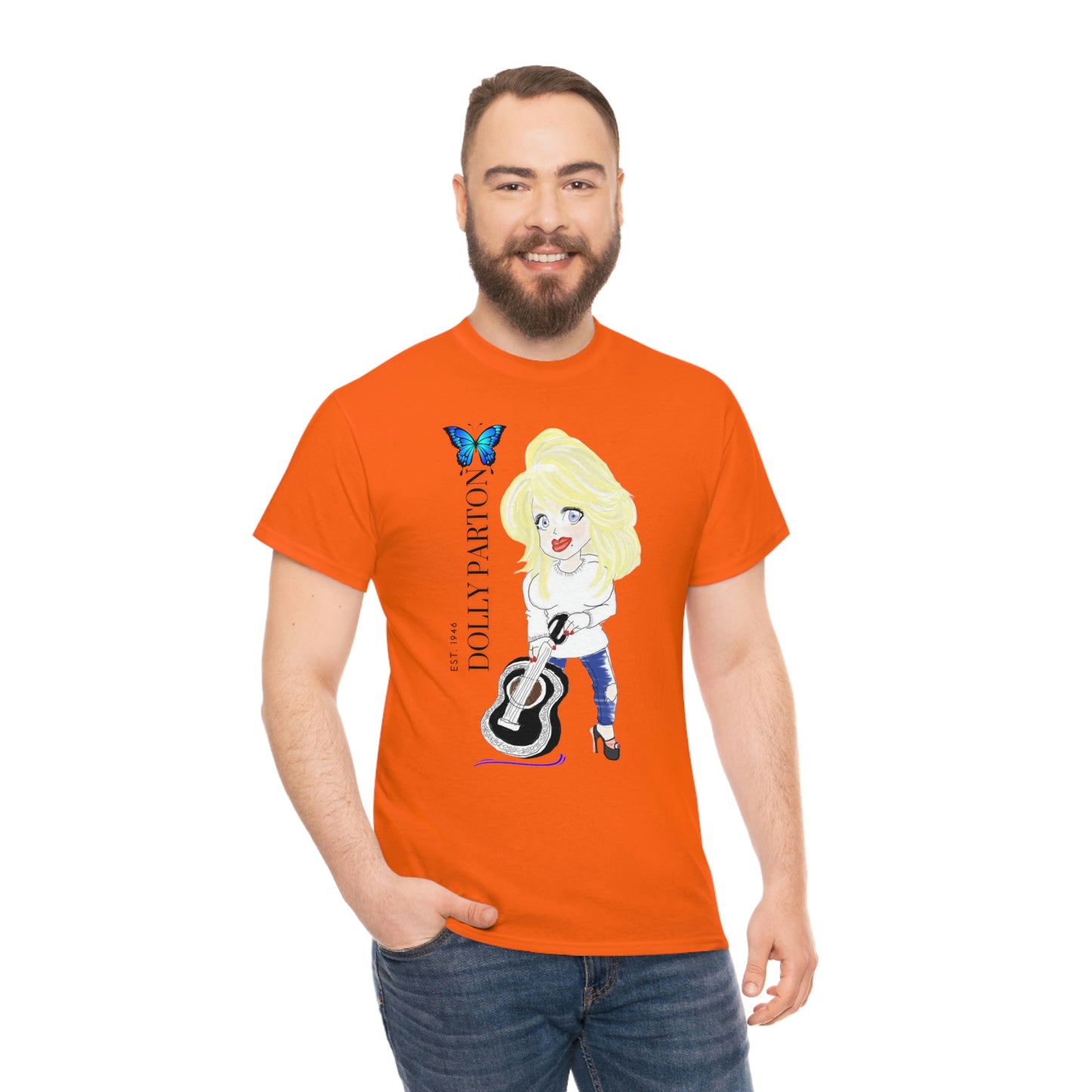 Artist Rendering of Dolly Parton   Unisex Heavy Cotton Tee