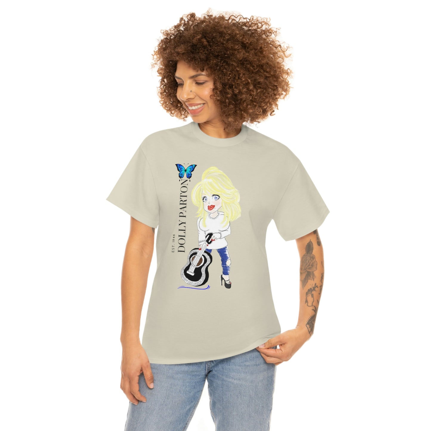 Artist Rendering of Dolly Parton   Unisex Heavy Cotton Tee