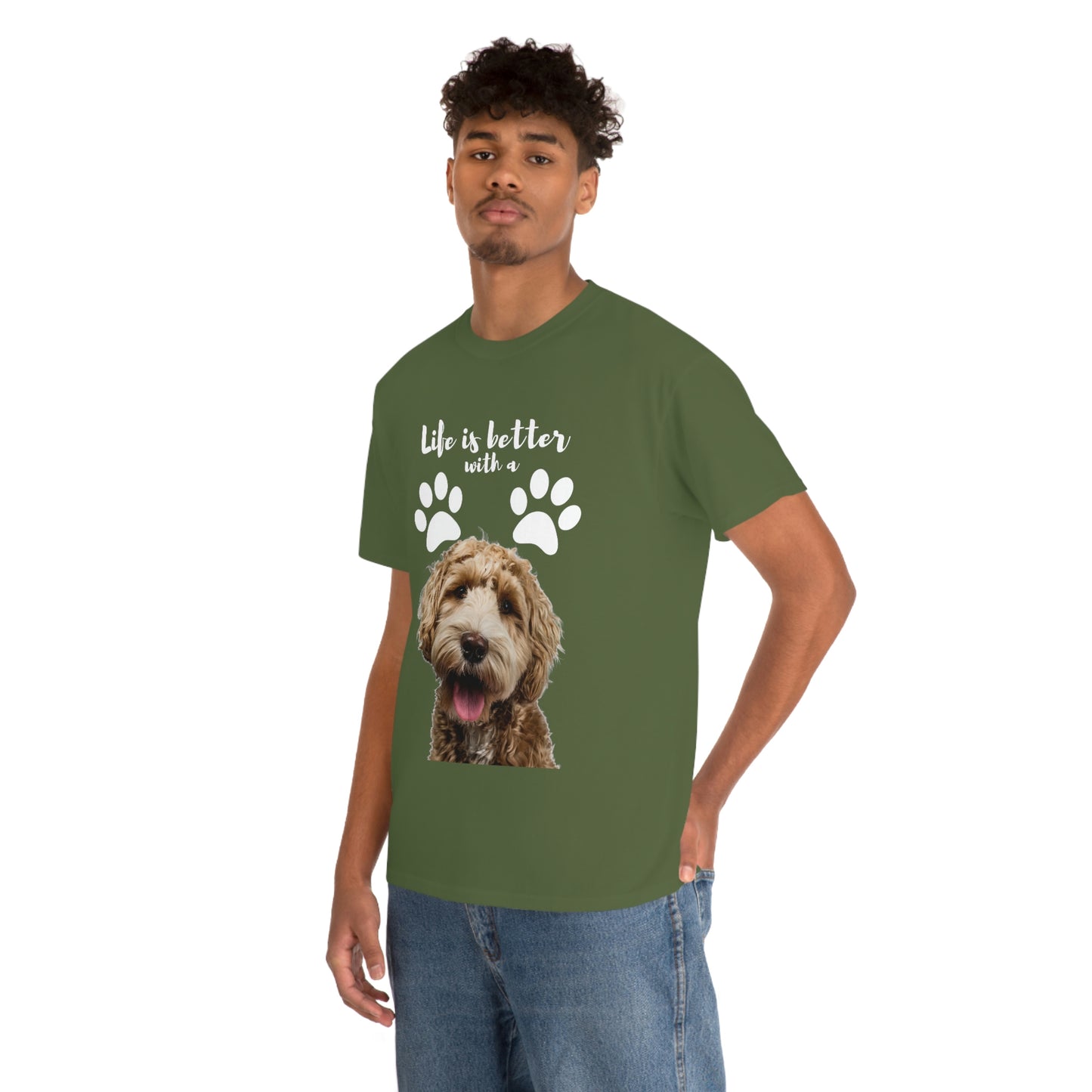 Life is better with a DOG Unisex Heavy Cotton Tee