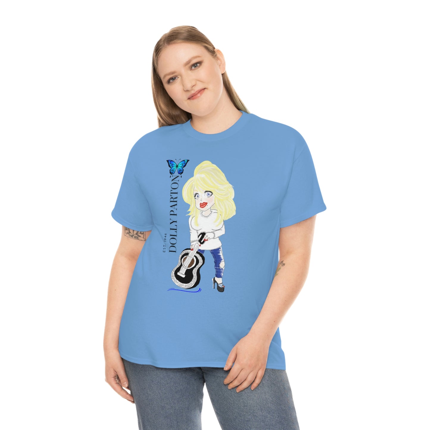 Artist Rendering of Dolly Parton   Unisex Heavy Cotton Tee