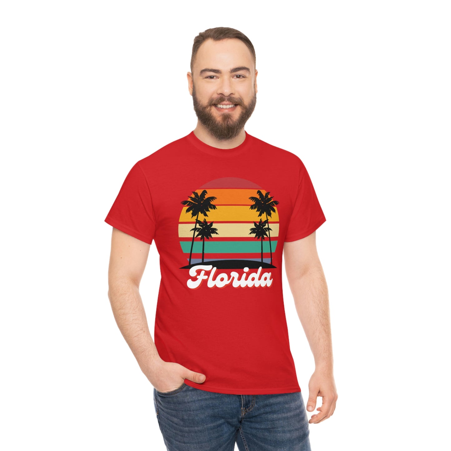 FLORIDA RETRO BEACH Unisex Heavy Cotton Tee