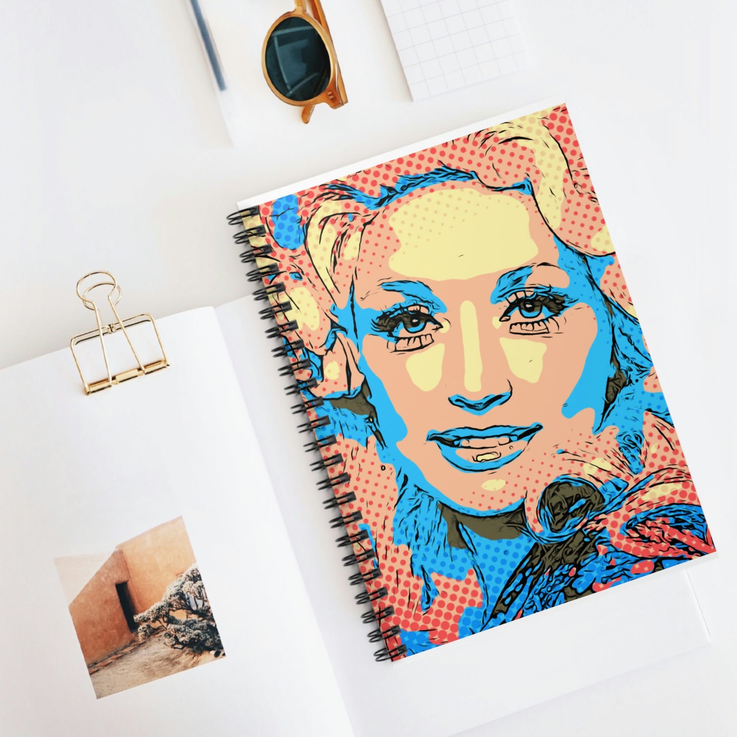 DOLLY PARTON ~ Retro Art Spiral Notebook - Ruled Line