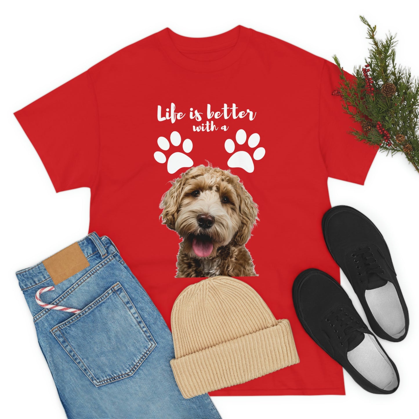 Life is better with a DOG Unisex Heavy Cotton Tee