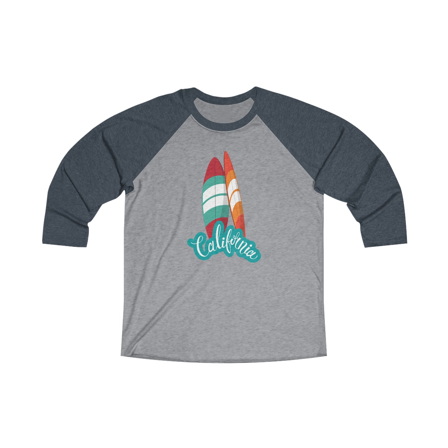 CALIFORNIA SURFING Unisex Tri-Blend 3\4 Raglan Tee