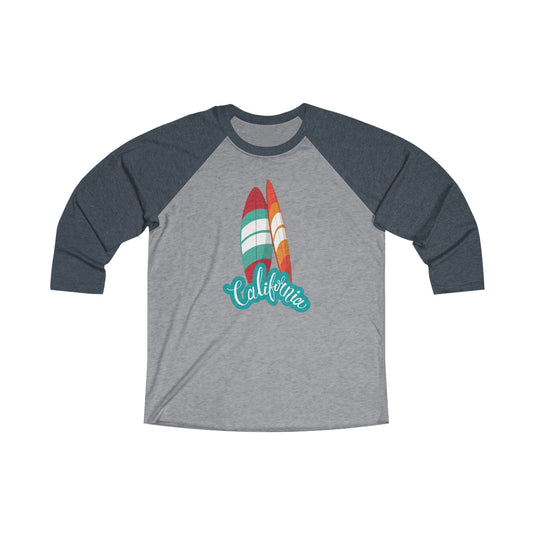 CALIFORNIA SURFING Unisex Tri-Blend 3\4 Raglan Tee